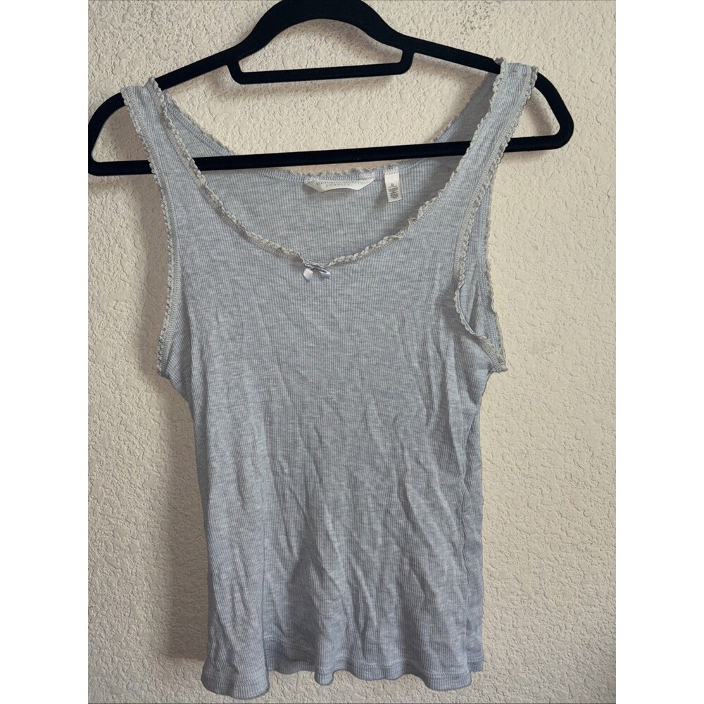 Vintage Y2K Cami Top Tank Babydoll Lace Trim Coquette Dainty S Ballet Fairy VS